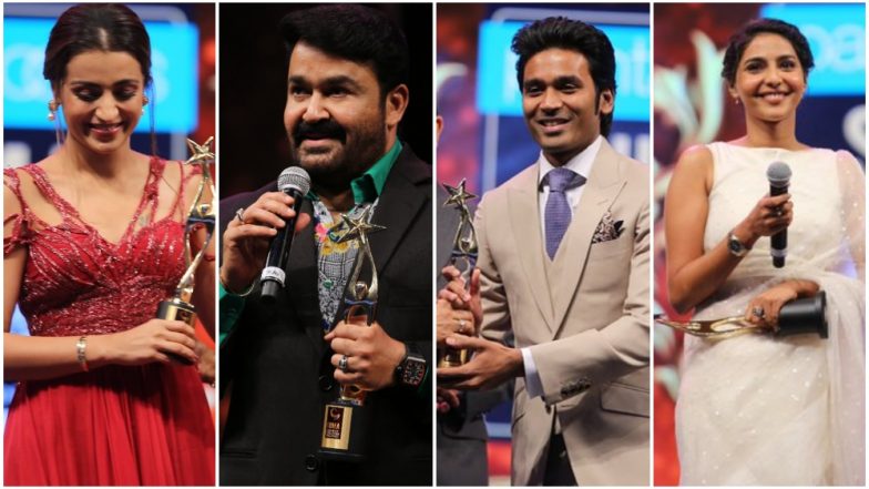 SIIMA 2019 Winners: Trisha Krishnan, Mohanlal, Dhanush, Aishwarya Lekshmi Bag the Prestigious Trophy (View Pics)