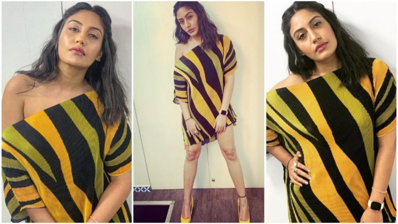 Sanjivani 2 Actress Surbhi Chandna&rsquo;s Asymmetric Off-Shoulder Dress Is All We Need in This Mucky Monsoon!