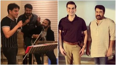 Karaoke Night! Mohanlal and Arbaaz Khan Croon to Classic Hindi Songs on Latter’s Birthday (Watch Videos)