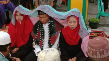 Indonesian Man Marries Both His Girlfriends Because He Didn’t Want to ‘Hurt’ Them, Unusual Wedding Ceremony Goes Viral (See Pics & Video)