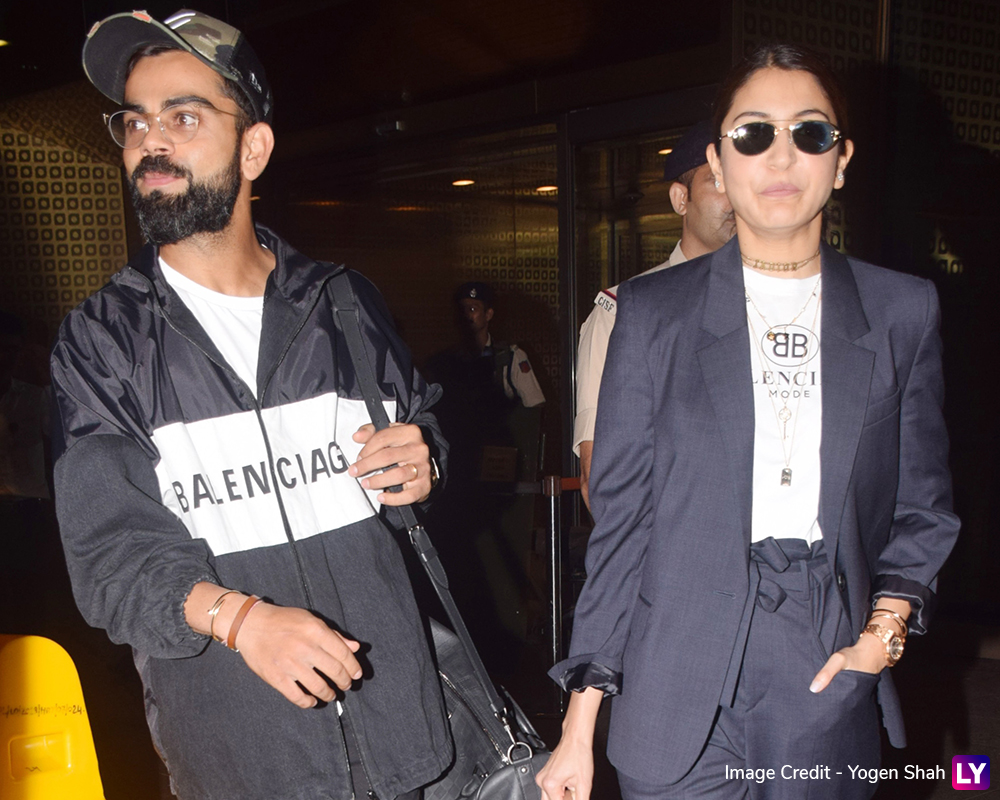 Anushka Sharma and Virat Kohli Twin in Monochromes as They Return from ...