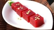 Navratri 2019 Day 3 Red Colour Recipe: Here's How to Easily Make the Famous Bombay-Karachi Halwa at Home (Watch DIY Tutorial)