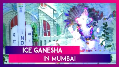 Ganesh Idol Made Of Ice Is Attracting Several Devotees In Mumbai