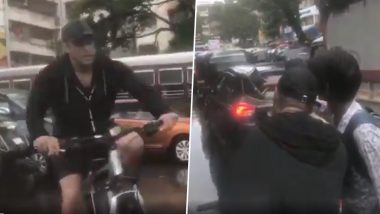 Salman Khan Takes a Bicycle Ride in Heavy Mumbai Rains to Reach Dabangg 3 Set (Watch Video)