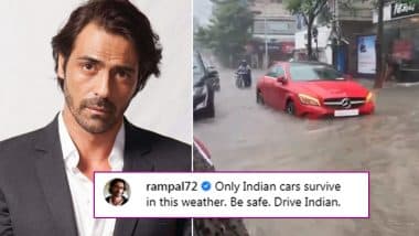 Arjun Rampal Slams a Troll in His ‘Drive Indian’ Instagram Post Where the Actor Took a Car Ride in Flooding Mumbai Rains (Watch Video)