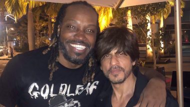 Jab Gayle Met Shah Rukh: Is the West Indian Opener Hinting King Khan to Join His 40th Birthday Celebration? (View Pic)