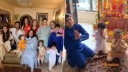 Kareena Kapoor Khan Poses with Taimur and Karan Johar's Kids Yash and Roohi at her Aunt's Rima Jain's Ganpati Celebration (View Pic)