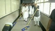 Amit Shah, JP Nadda Sweep Floor in AIIMS As Part of Seva Saptah Campaign Launched by BJP To Celebrate PM Modi's Birthday; Watch Video