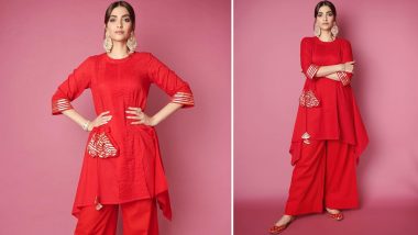 Yo or Hell No? Sonam Kapoor in Gulabo By Abu Sandeep for The Zoya Factor Promotions