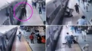 RPF Constable in Maharashtra Saves Passenger From Falling Under Moving Train at Manmad Station; Watch Video