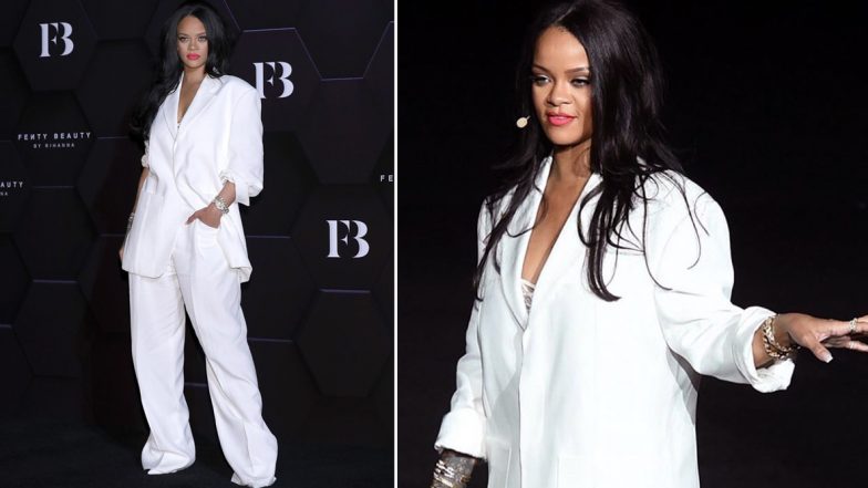 Yo or Hell No? Rihanna in an Oversized Pantsuit by Jacquemus