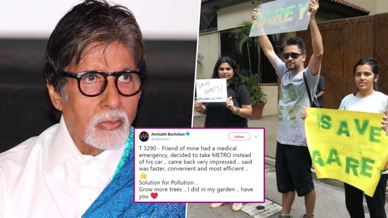 Amitabh Bachchan Faces Backlash for Supporting Mumbai Metro, People Protest ’Save Aarey outside Megastar's Residence