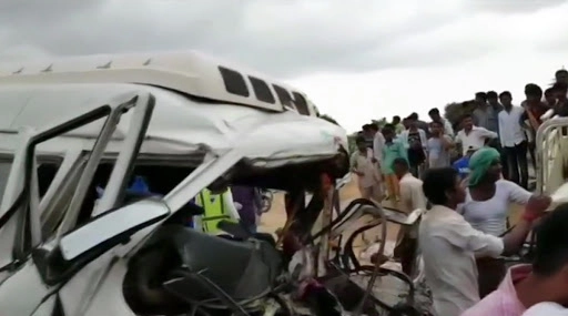 Rajasthan Road Mishap: 15 Dead, 8 Injured in Collision Between Camper & Minibus