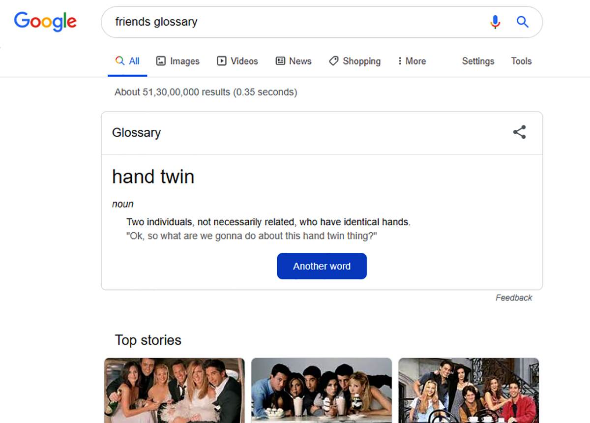 Our FRIENDS Feels Are Being Attacked by Google's 'Friends Glossary' on American 25th