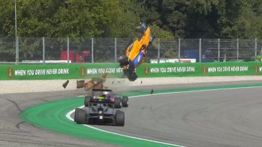Alex Peroni Escapes Unhurt After Terrible Crash During Italian Grand Prix, Australian F3 Racer’s Accident Shivers Twitterati (Watch Video)