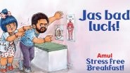 Jasprit Bumrah Injury: Amul Shows Concern for The Indian Pacer&rsquo;s Back Problem, Dedicates Topical Ad Saying 'Jas Bad Luck'