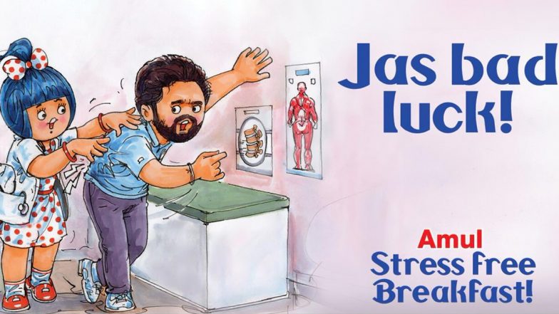 Jasprit Bumrah Injury: Amul Shows Concern for The Indian Pacer’s Back Problem, Dedicates Topical Ad Saying 'Jas Bad Luck'