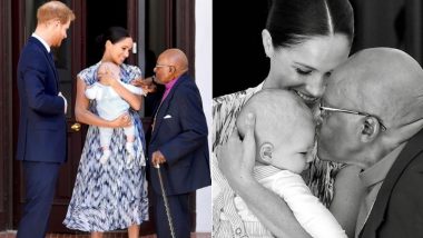 Baby Archie Meets Archbishop Desmond Tutu on His First Public Appearance With Meghan Markle And Prince Harry on Africa Tour (See Adorble Pictures)