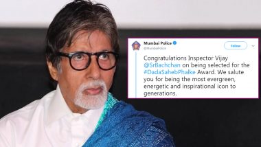 Mumbai Police Wishes Inspector Vijay Aka Amitabh Bachchan for His Dadasaheb Phalke Award Win (See Tweet)