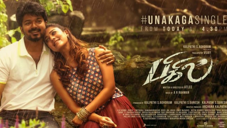 Bigil Song Unakaga: Thalapathy Vijay and Nayanthara’s Third Single, an AR Rahman Melody to Be Out Today!