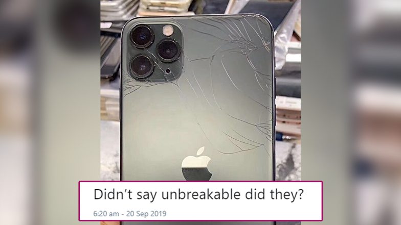 broken iphone 11 purple