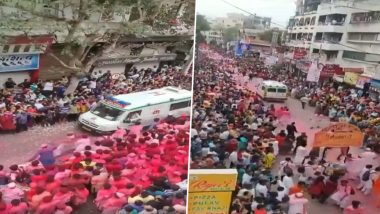 Devotees Give Way to Ambulance During Ganesh Idol Immersion Procession, Viral Video Wins Heart