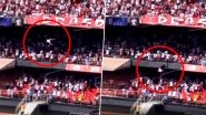 Fan Falls From Stands Onto 13-Year-Old Girl During Football Match in Brazil, Horrifying Incident Caught on Camera (Watch Video)