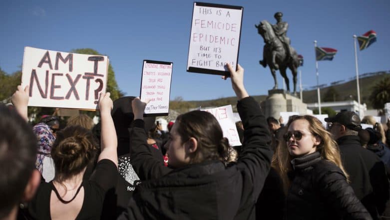 Gender Violence: Hundreds Protest Against South Africa's 'Femicide Epidemic' at World Economic Forum Gender Violence: Hundreds Protest Against South Africa's 'Femicide Epidemic' at World Economic Forum