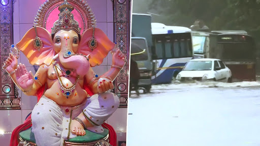 Mumbai Rains Update: Heavy Downpour Spoils Ganeshostav Celebrations, Waterlogging Reported in Various Places