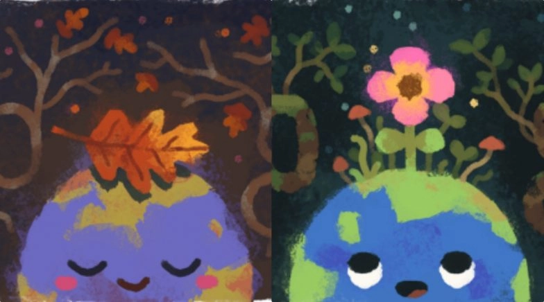 Google Doodle celebrates autumn and spring seasons. 