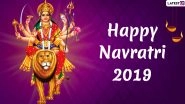 Navratri 2019 Images & HD Wallpapers For Free Download Online: Send Happy Navratri Wishes With Beautiful WhatsApp Sticker Messages and GIF Greetings