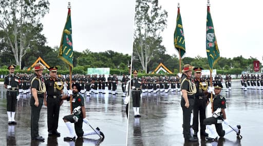 General Bipin rawat Presents President's Colours Nishan to 29 & 30 Punjab Batallions