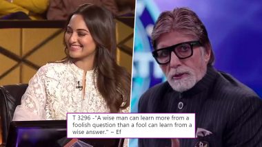 Amitabh Bachchan's Cryptic Tweet on 'Wise Man' and 'Foolish Question' Looks Like a Message For Trolls Slamming Sonakshi Sinha on KBC 11-Ramayana Episode