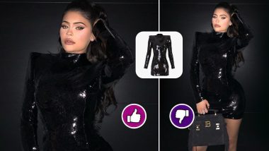 Yo or Hell No? Kylie Jenner in Black Balmain Sequined Short Dress