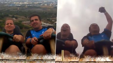Man Catches Dropped Phone Sitting on a Roller Coaster Ride Like a Pro, Video Goes Viral