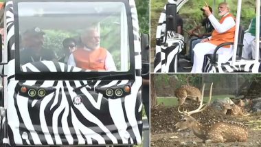 Narendra Modi Birthday: PM Visits Jungle Safari Tourist Park in Kevadiya, Tweets Video Of 'Majestic Statue Of Unity'