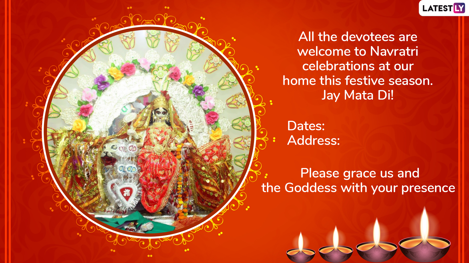 Navratri 2019 Invitation Card Formats Whatsapp Messages And
