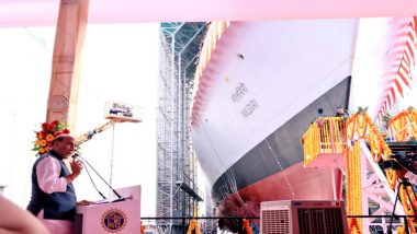 Warship INS Nilgiri Launched by Rajnath Singh in Mumbai
