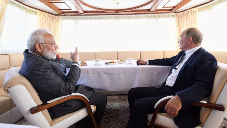 India-Russia Ties: PM Narendra Modi and President Vladimir Putin Reach Zvezda Shipbuilding Complex Via Ship, Watch Video India-Russia Ties: PM Narendra Modi and President Vladimir Putin Reach Zvezda Shipbuilding Complex Via Ship, Watch Video