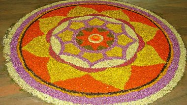 Athapookalam Designs for Onam 2019: Kerala Govt Organises Floral Rangoli Decoration Competition for the Harvest Festival