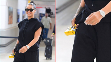 Rihanna Carries the Tiniest Bag Ever As She Lands at JFK Airport for Savage X Fenty Show for New York Fashion Week