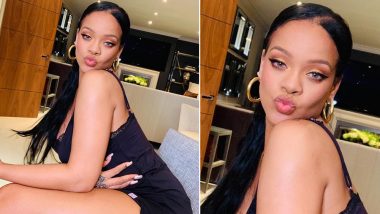 Rihanna Is Making People Feel Things As She Poses In A Savage x Fenty Black Slip Dress - View Pic