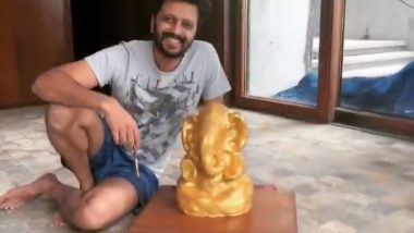 Riteish Deshmukh Makes Eco-Friendly Ganesha Idol at Home