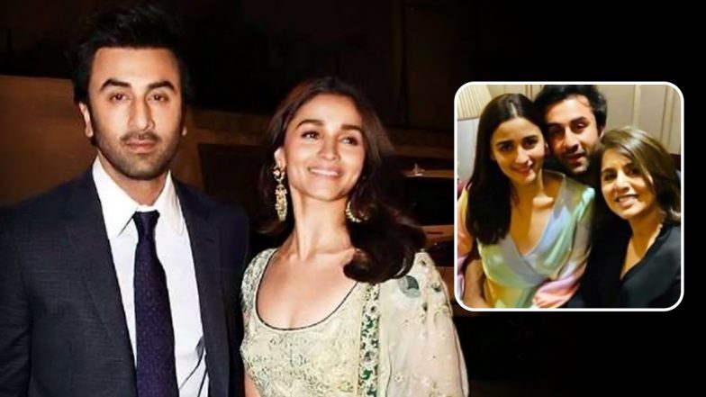 Alia Bhatt and Ranbir Kapoor Get Romantic and Comfy in Front of Neetu Kapoor at RK’s Birthday Bash (View Unseen Pics)