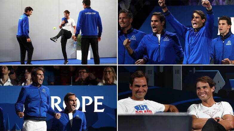 Fedal Moments From Laver Cup 2019: Roger Federer and Rafael Nadal's Bromance During Tennis Tournament in Switzerland Makes Internet Go Crazy! Watch Videos Fedal Moments From Laver Cup 2019: Roger Federer and Rafael Nadal's Bromance During Tennis Tournament in Switzerland Makes Internet Go Crazy! Watch Videos
