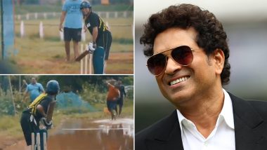 Sachin Tendulkar Plays Cricket on Water-Logged Pitch, Shares Video on Twitter to Express Passion for the Game