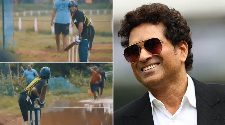 Sachin Tendulkar Plays Cricket on Water-Logged Pitch