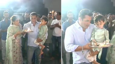 Salman Khan's Carefree Dance at Ganpati Visarjan at His Residence is Something His Fans Will Love to the Core (Watch Videos)