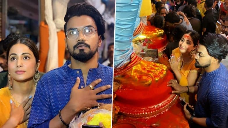 Hina Khan and Beau Rocky Jaiswal Visit Lalbaugcha Raja Pandal to Seek BappaтАЩs Blessings тАУ View Pics Hina Khan and Beau Rocky Jaiswal Visit Lalbaugcha Raja Pandal to Seek BappaтАЩs Blessings тАУ View Pics