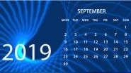 September 2019 Festivals, Events and Holiday Calendar: Ganesh Chaturthi, Teachers' Day, Sharad Navratri; Know All Important Dates and List of Fasts for the Month
